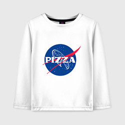 Лонгслив хлопковый детский Nasa - pizza, цвет: белый