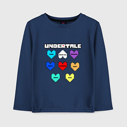 Лонгслив хлопковый детский Undertale - души 8 людей, цвет: тёмно-синий