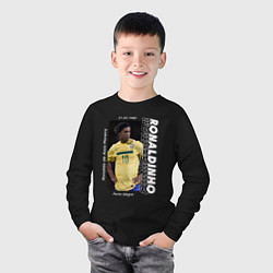 Лонгслив хлопковый детский Роналдиньо сборная Бразилии, цвет: черный — фото 2