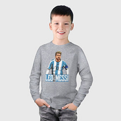 Лонгслив хлопковый детский Messi la pulga, цвет: меланж — фото 2