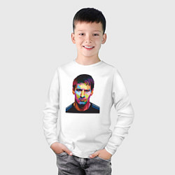 Лонгслив хлопковый детский Face Messi, цвет: белый — фото 2