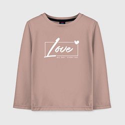Лонгслив хлопковый детский Love all day, цвет: пыльно-розовый