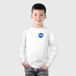 Лонгслив хлопковый детский Иван в стиле NASA, цвет: белый — фото 2
