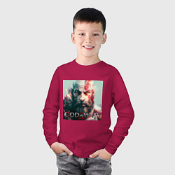Лонгслив хлопковый детский God of War, Ragnarok, цвет: маджента — фото 2
