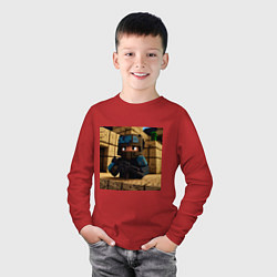 Лонгслив хлопковый детский Counter Strike в стиле Minecraft, цвет: красный — фото 2