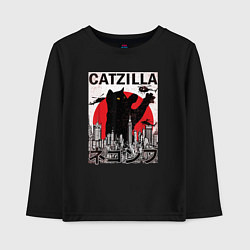 Детский лонгслив Catzilla in Tokyo мем