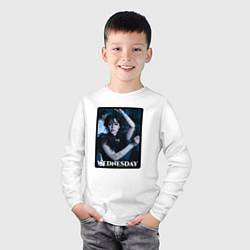 Лонгслив хлопковый детский Wednesday pictures, цвет: белый — фото 2