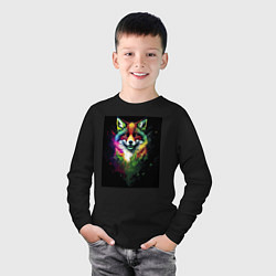 Лонгслив хлопковый детский Colorful Fox, цвет: черный — фото 2