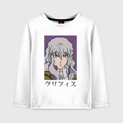 Лонгслив хлопковый детский Гриффит сокол, цвет: белый
