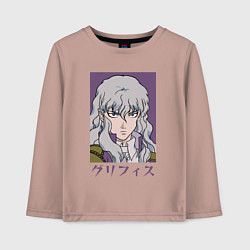 Лонгслив хлопковый детский Гриффит сокол, цвет: пыльно-розовый