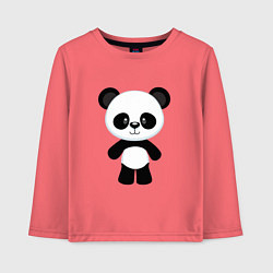 Лонгслив хлопковый детский Панда милашка, цвет: коралловый