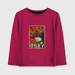 Лонгслив хлопковый детский Obey frog, цвет: маджента
