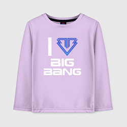 Лонгслив хлопковый детский I love big bang, цвет: лаванда