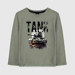 Лонгслив хлопковый детский Tankist, цвет: авокадо