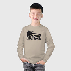 Лонгслив хлопковый детский Rock, цвет: миндальный — фото 2