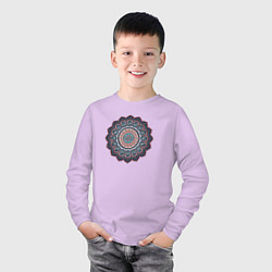 Лонгслив хлопковый детский Индийская Mandala, цвет: лаванда — фото 2
