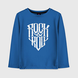 Лонгслив хлопковый детский Rock and Roll щит, цвет: синий