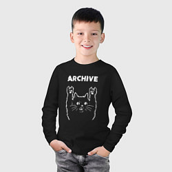 Лонгслив хлопковый детский Archive рок кот, цвет: черный — фото 2