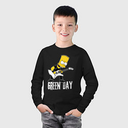 Лонгслив хлопковый детский Green Day Барт Симпсон рокер, цвет: черный — фото 2