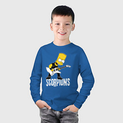 Лонгслив хлопковый детский Scorpions Барт Симпсон рокер, цвет: синий — фото 2