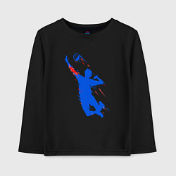 Лонгслив хлопковый детский Волейболист в прыжке, цвет: черный