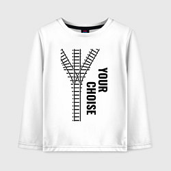 Лонгслив хлопковый детский Your choise и рельсы, цвет: белый