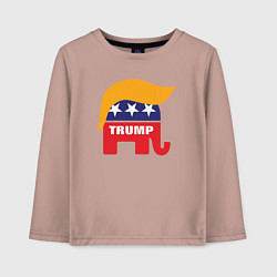 Лонгслив хлопковый детский Trump elephant, цвет: пыльно-розовый