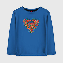Лонгслив хлопковый детский Сердце с полевыми цветами, цвет: синий
