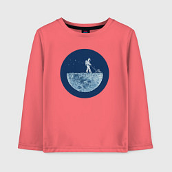 Лонгслив хлопковый детский Космонавт с газонокосилкой, цвет: коралловый
