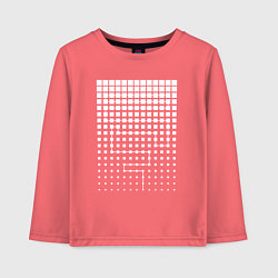 Лонгслив хлопковый детский Квадраты минимализм, цвет: коралловый