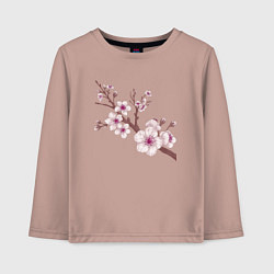 Лонгслив хлопковый детский Ветка сакуры - весна - Япония, цвет: пыльно-розовый