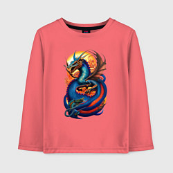 Лонгслив хлопковый детский Japanese dragon - irezumi, цвет: коралловый