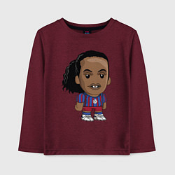 Лонгслив хлопковый детский Ronaldinho Barcelona, цвет: меланж-бордовый