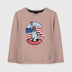 Лонгслив хлопковый детский American freedom, цвет: пыльно-розовый