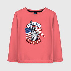 Лонгслив хлопковый детский American freedom, цвет: коралловый