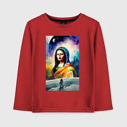 Лонгслив хлопковый детский Gioconda in space - watercolor, цвет: красный