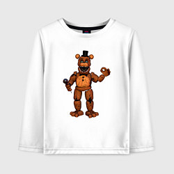Лонгслив хлопковый детский Фредди поёт, цвет: белый