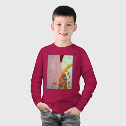 Лонгслив хлопковый детский Летняя абстракция, цвет: маджента — фото 2