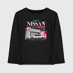 Лонгслив хлопковый детский Nissan Skyline sport, цвет: черный
