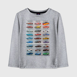 Лонгслив хлопковый детский Hot Wheels - collection Автомобили на полке, цвет: меланж