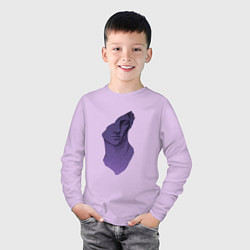Лонгслив хлопковый детский Давид силуэт статуя, цвет: лаванда — фото 2