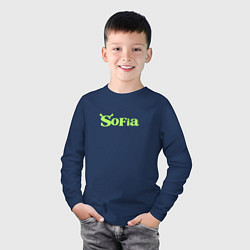 Лонгслив хлопковый детский Софья в стиле Шрека, цвет: тёмно-синий — фото 2