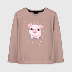 Лонгслив хлопковый детский Пухляш, цвет: пыльно-розовый