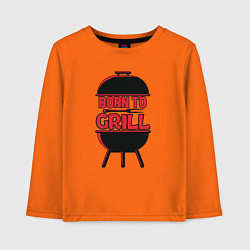 Лонгслив хлопковый детский Born to grill, цвет: оранжевый