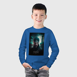 Лонгслив хлопковый детский Грозный персонаж города, цвет: синий — фото 2