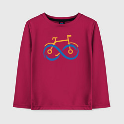 Лонгслив хлопковый детский Велосипед и бесконечность, цвет: маджента