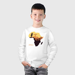 Лонгслив хлопковый детский Africa, цвет: белый — фото 2