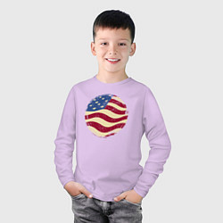 Лонгслив хлопковый детский Flag USA, цвет: лаванда — фото 2