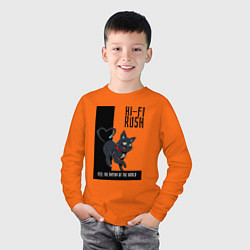 Лонгслив хлопковый детский Котик из Hi-Fi Rush, цвет: оранжевый — фото 2
