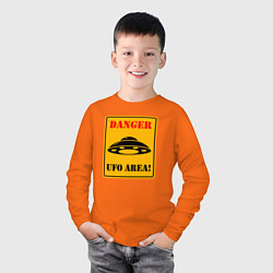 Лонгслив хлопковый детский Зона НЛО, цвет: оранжевый — фото 2